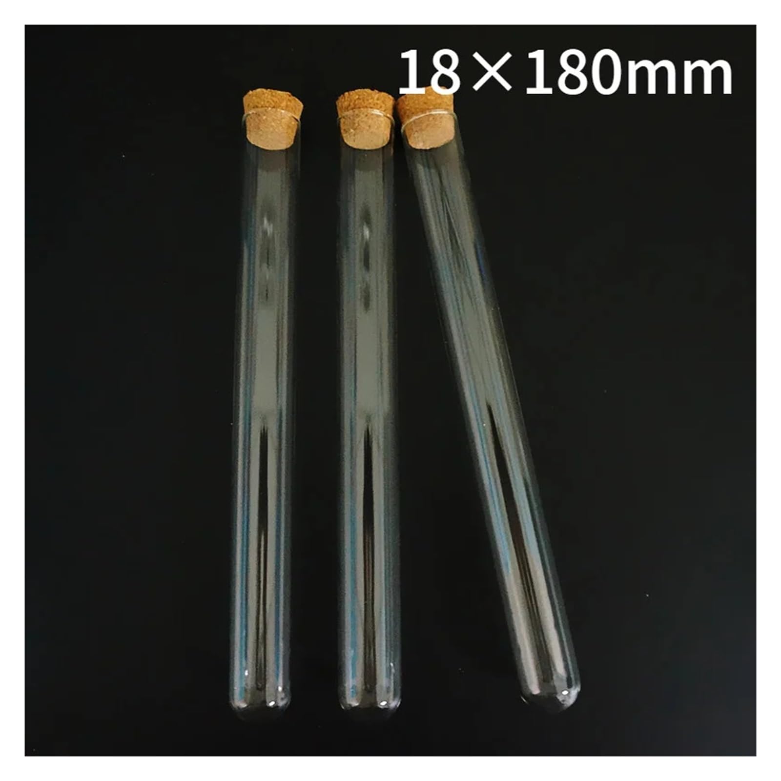 MENGKE 24 Piezas/lote 18x180 Mm Tubo De Ensayo De Vidrio Con Corcho Fondo Redondo Tubo De Embalaje Cristalería De Laboratorio