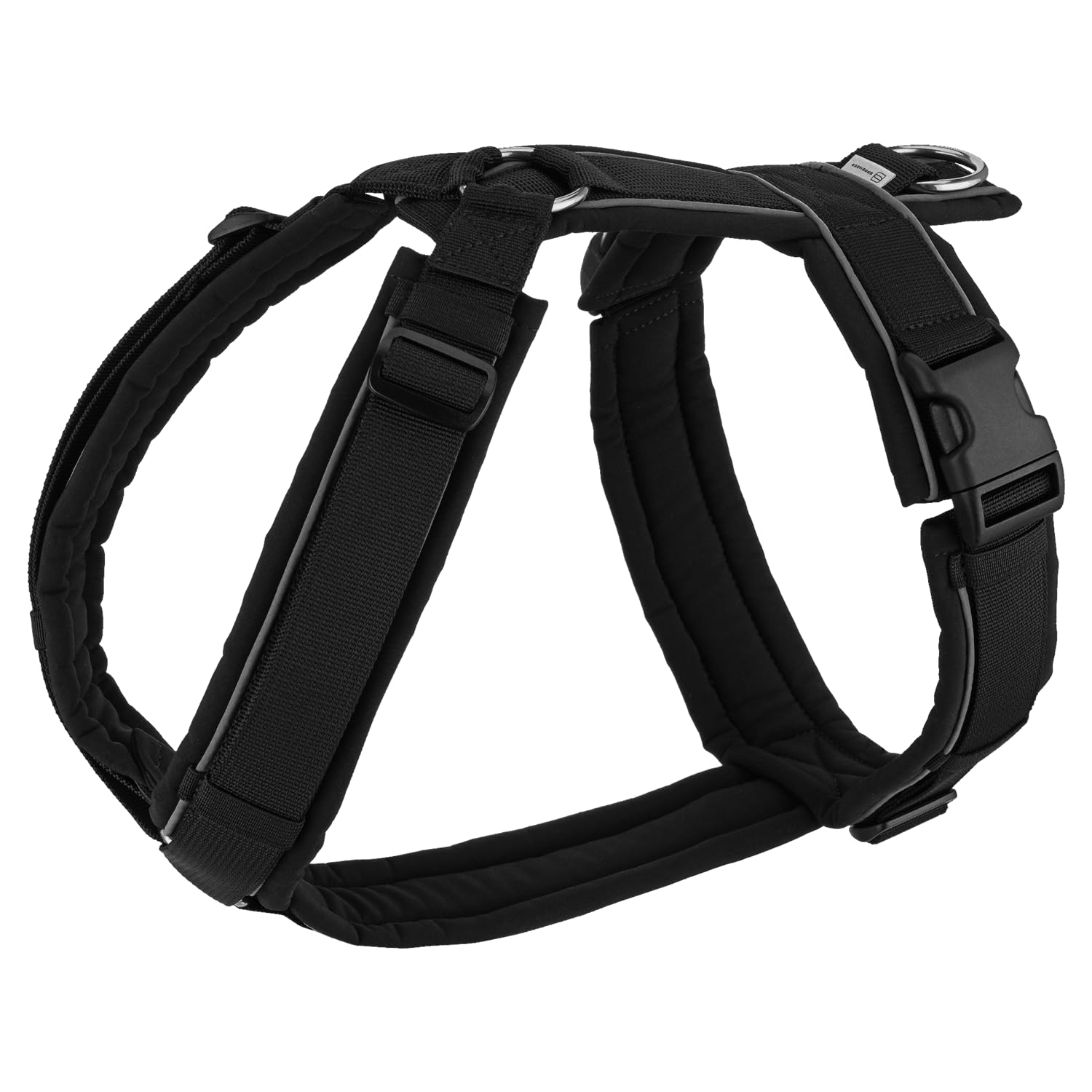 Sprenger Y-Geschirr 2.0 Hundegeschirr, Größe XL – reflektierend, Softshell-gepolstert, stufenlos verstellbar, Schwarz