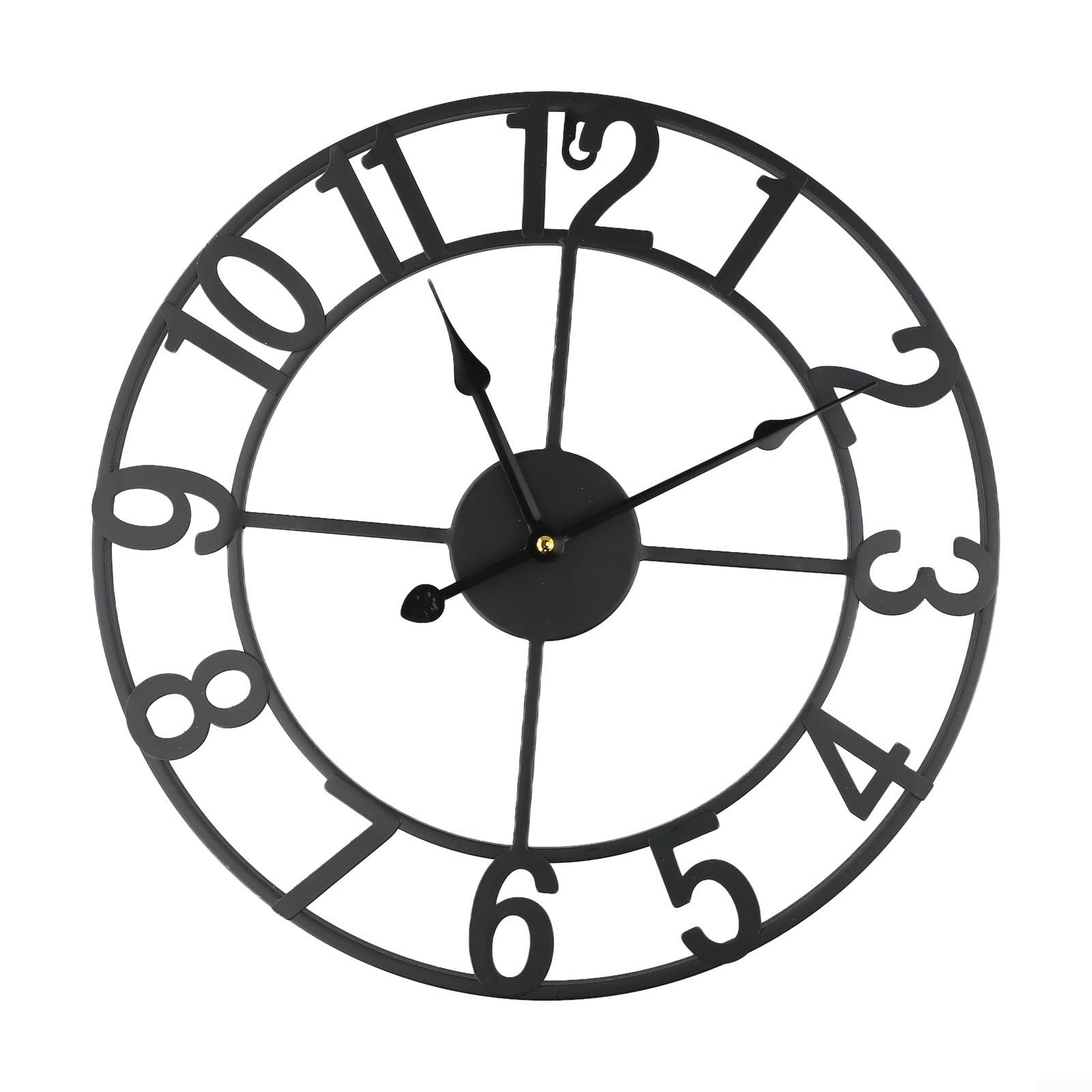 Vintage Metal For outdoor Wall Clock with Quiet Sweep Movement Weather Resistant Design for Garden, Patio, Kitchen, Bedroom, or Office Use (E)