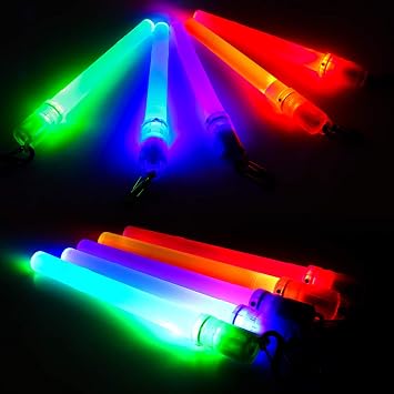 LED Glow Sticks Mini Flashlights Reusable with 1 Modes, 10-packs Assorted Colors Light Up Toy Bulk Party Favors Perfect for Concert, Birthday Party, Festivals Decoration Wedding