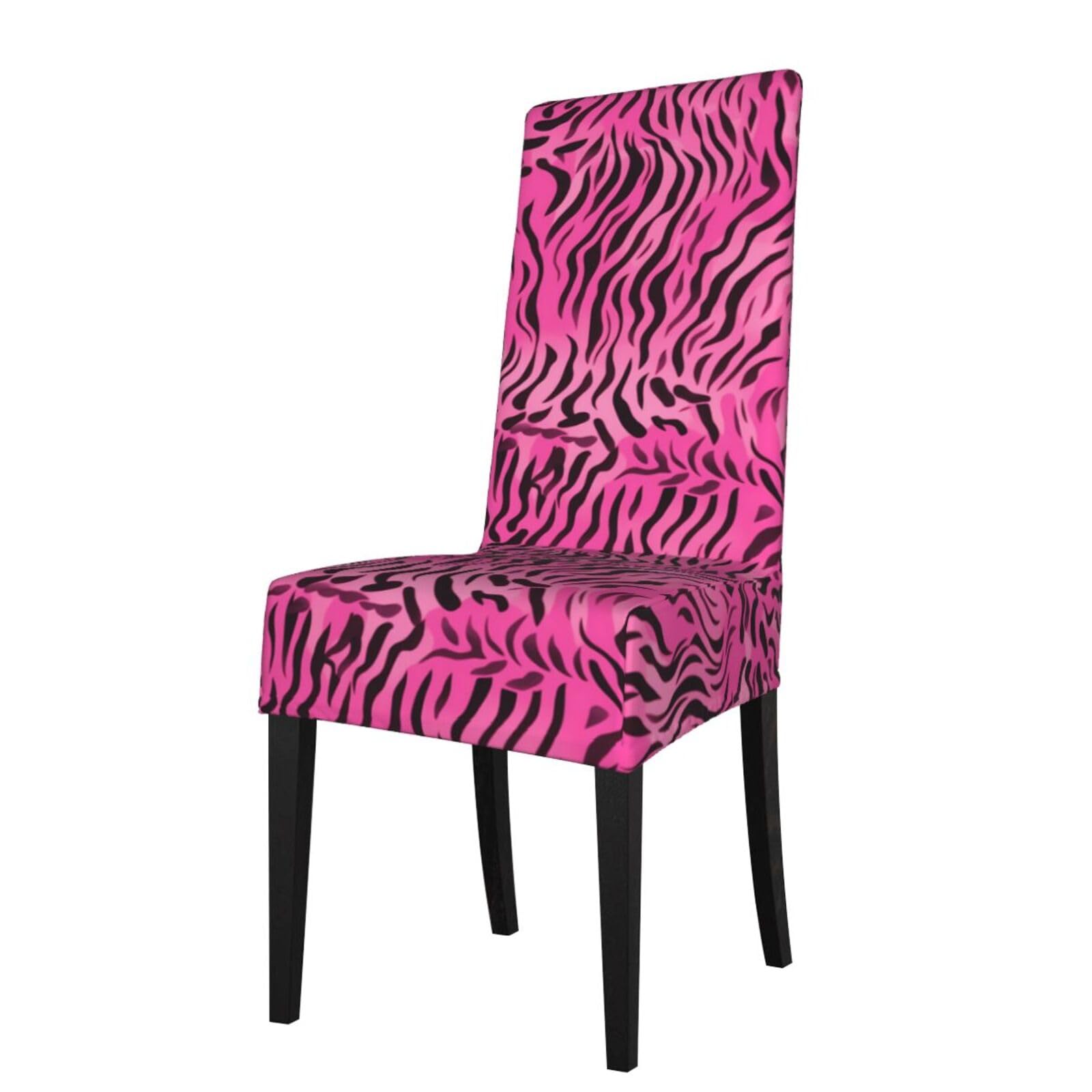 YYHWHJDE zebra tiger leopard pink Prints Protection Cover for Dining Chair – Stretchable Slipcovers for a Refreshing Dining Room Makeover