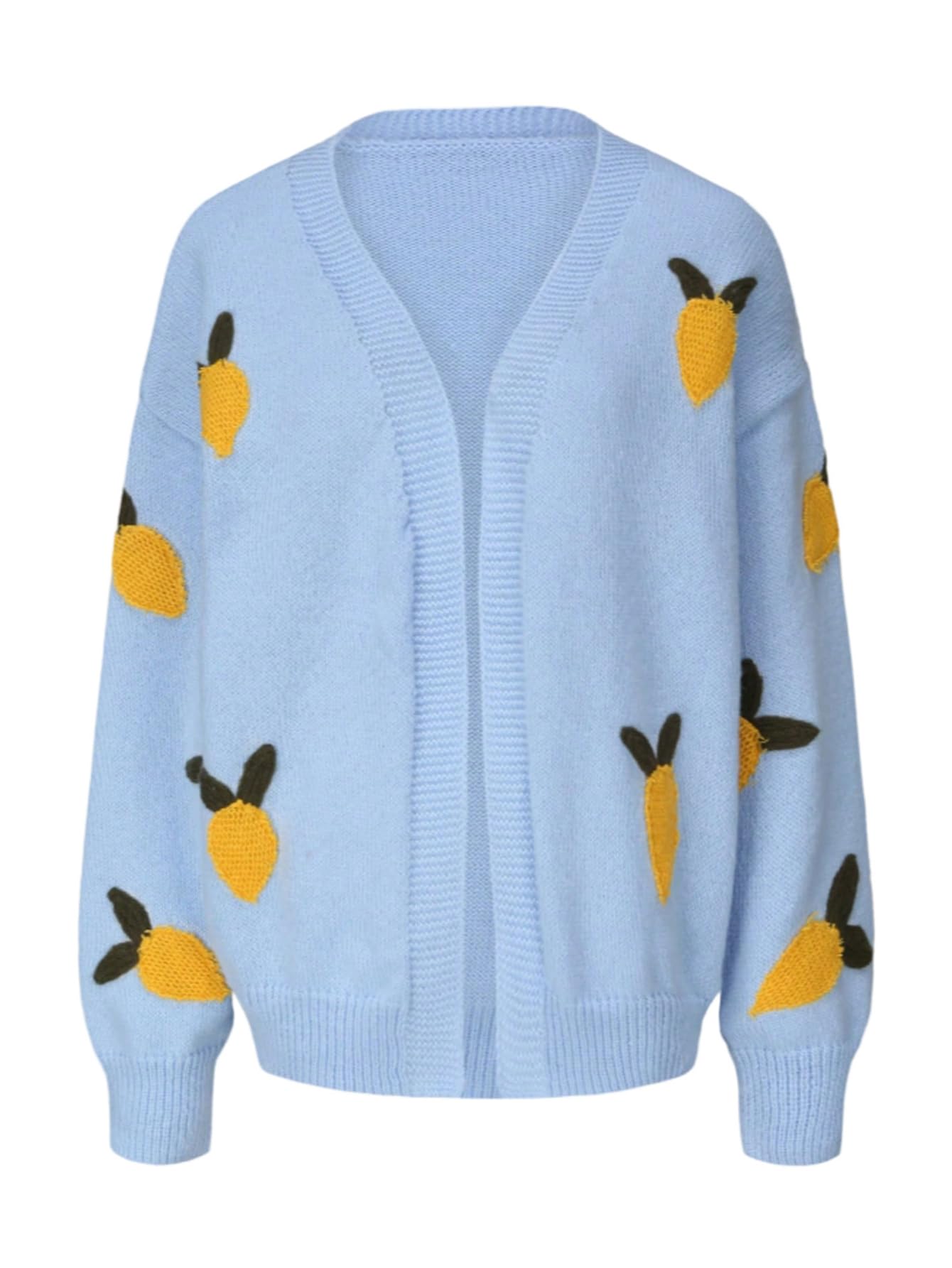 Verdusa Womens Embroidery Cardigan Sweaters Winter Clothes Cute Open Front Knit Outerwear