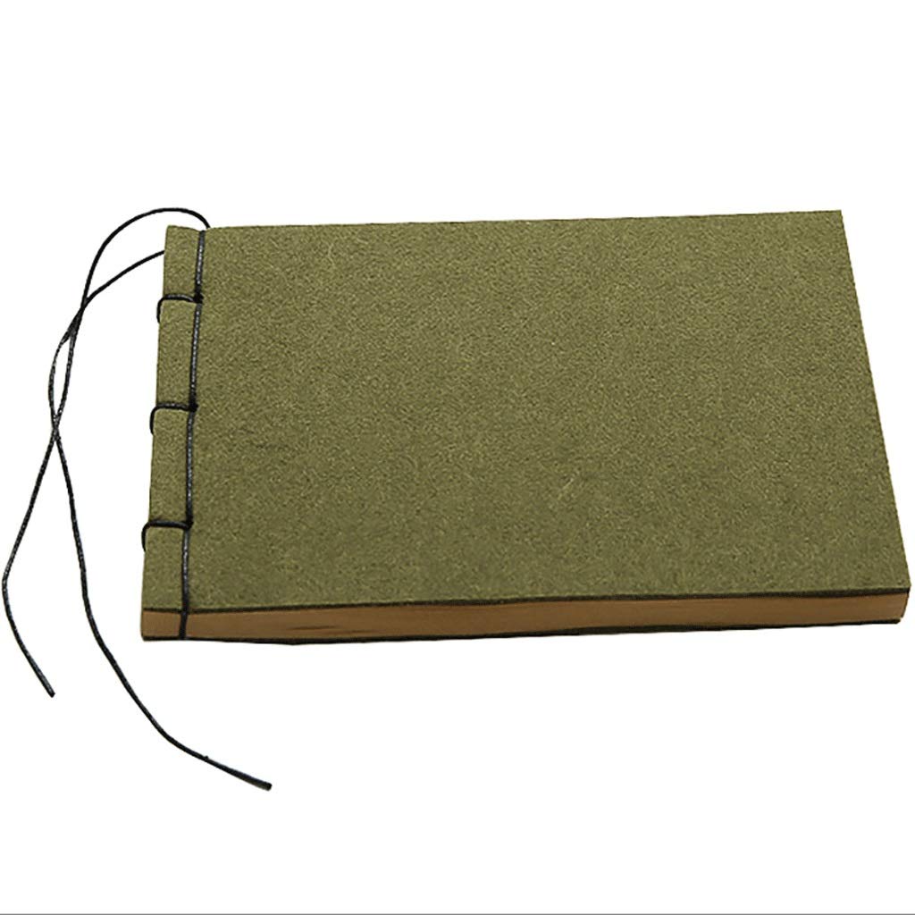 Cuadernos Revista A5 Cuero DE Cuero Duros Cuaderno Hecho Retro Bloc de Notas en Blanco Simple Diario Creativo Portátil Suministros de Oficina de la Escuela Oficina y hogar (Color : Green)
