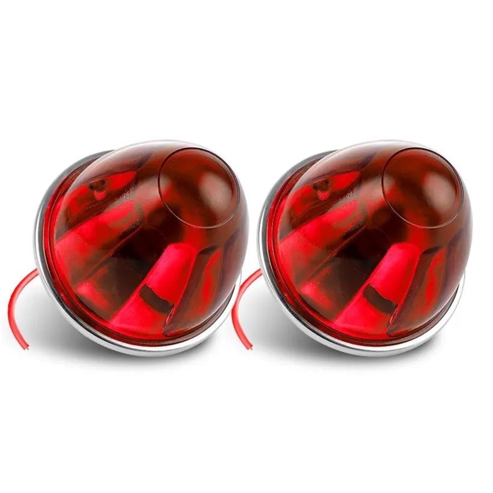 Luz Intermitente Luces LED De Posición Lateral, Luz Trasera Cristal, Señal Giro Para Camión, Remolque, Tractor, Autobús(2pcs Red)