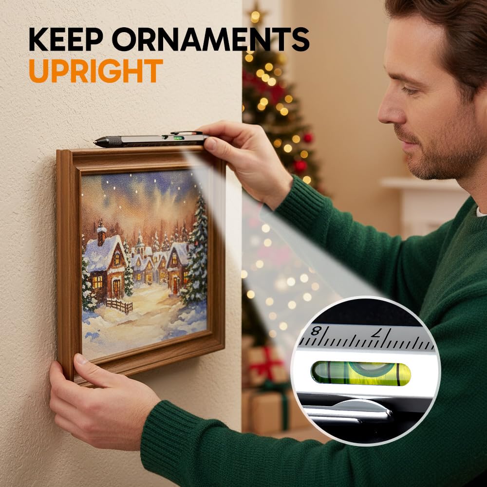 Stocking Stuffers for Men Adults, 9 in 1 Multitool Pen Gifts for Men, White Elephant Gifts for Adults, Mens Stocking Stuffers, Mens Gifts for Dad Him Husband, Christmas Gifts, Cool Gadgets (Yellow)