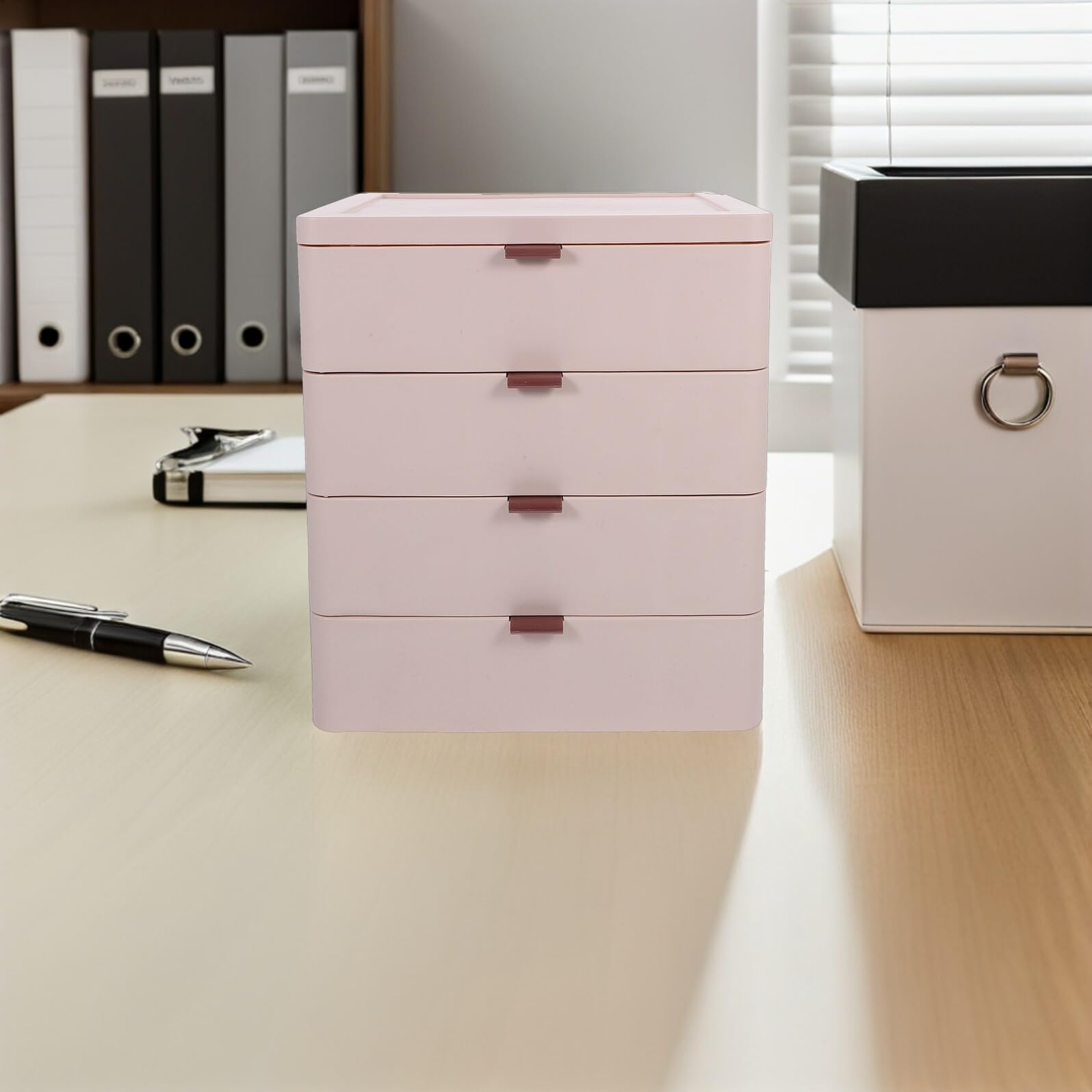 Ipetboom Organisateur de Tiroirs Multifonctions à 4 Niveaux en Polypropylène Transparent pour Maquillage et Bureau Boîte de Rangement Compacte pour Cosmétiques Accessoires et