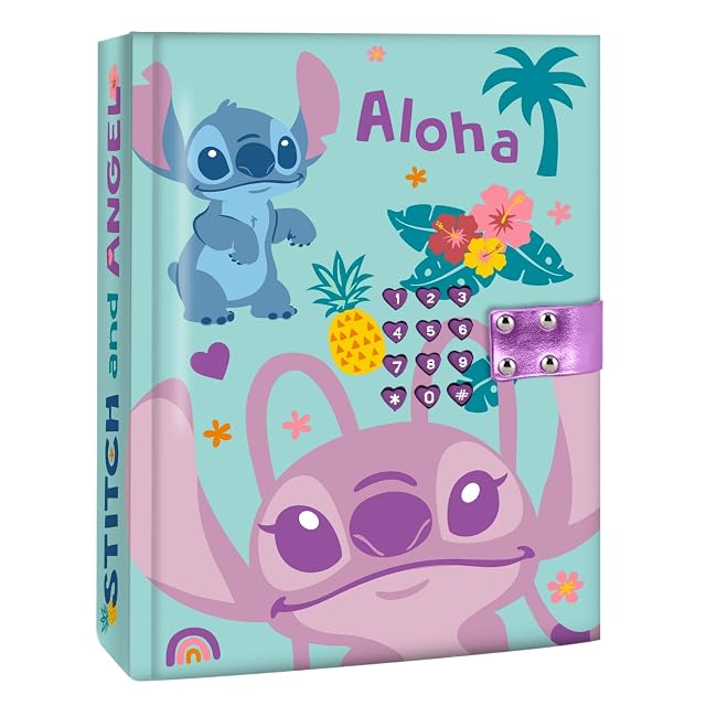Kids Licensing - Diario Secreto con Sonido Stitch, Guarda tus Secretos con Estilo y Diversión, Diarios para Niñas, Libreta Niña y Cuaderno para hacer notas o dibujos - Regalo para Niñas