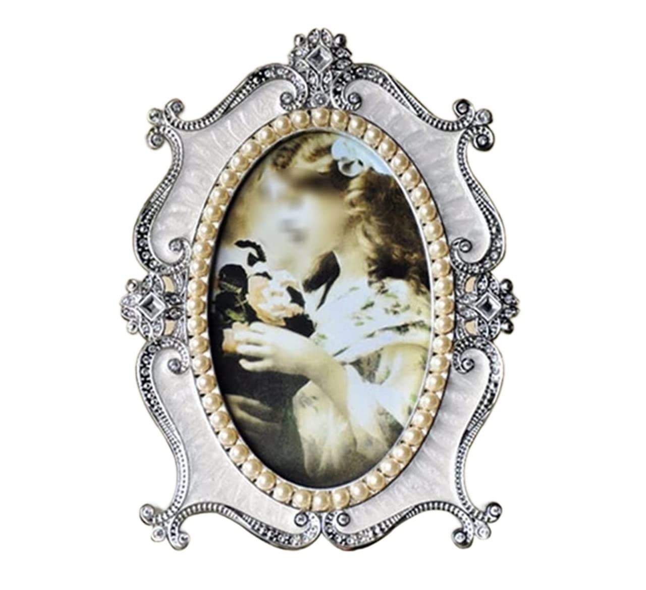 Vintage Photo Frame, Photo Frame European Classical Alloy 6, 7, 10 inches(7 inches)