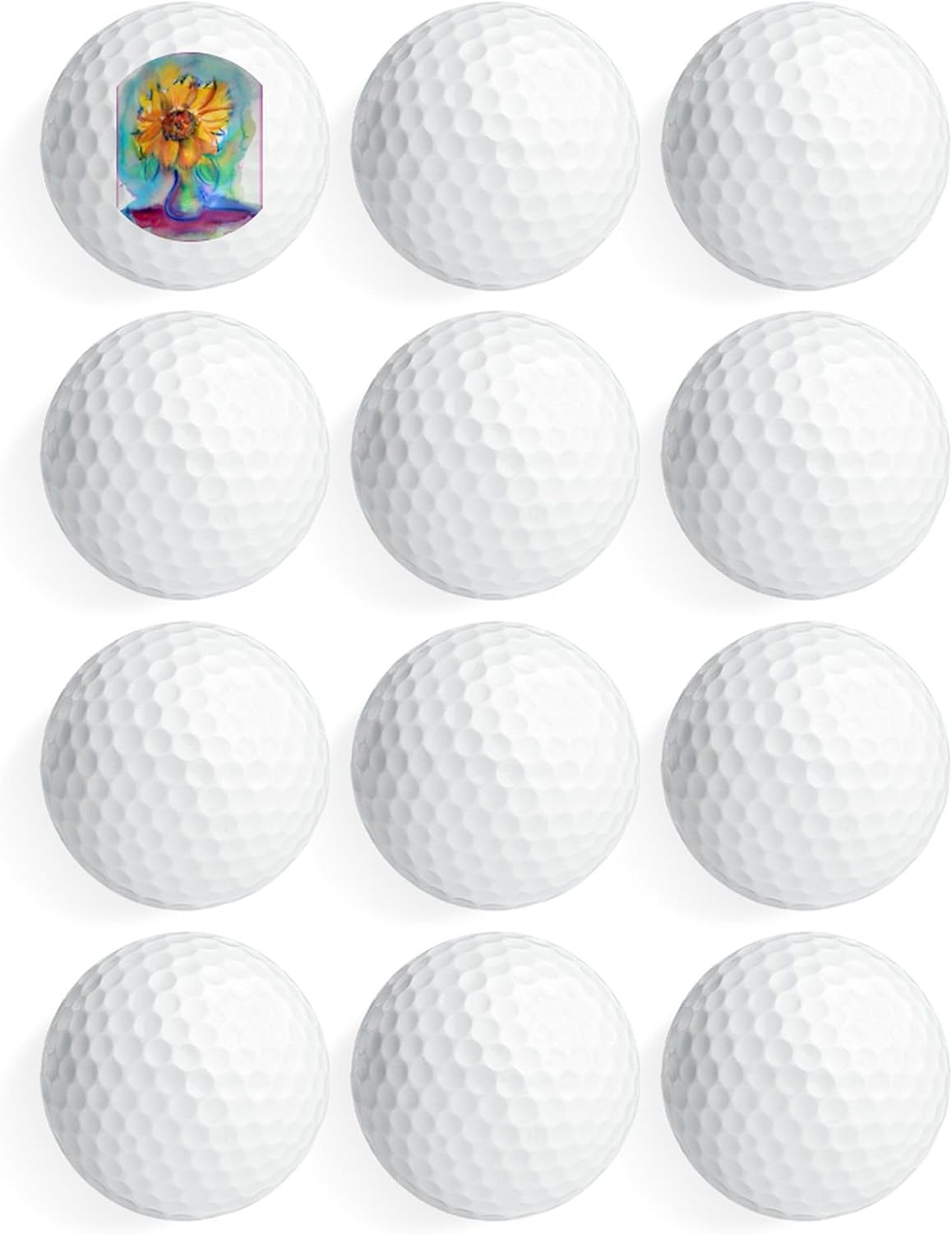CafePress Sunflower Colorful, Flower Art Golf Balls (Pk of Novelty Golf Balls (Pk of 12)