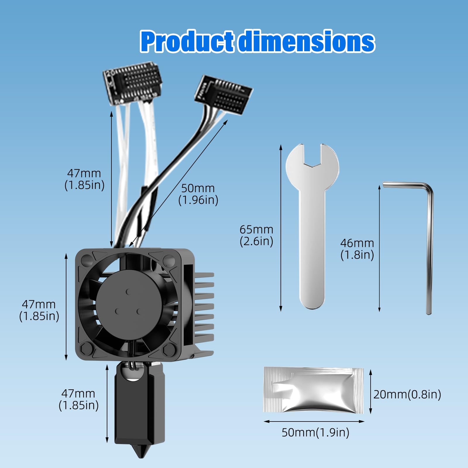 P1S P1P Hotend Set completo 0,2 mm + 0,4 mm + 0,6 mm, originale Hardened Steel Nozzle Hotend Complete Kit per Bambu Lab P1P/P1S, Full Assembly Hot End con fan, Hotend sostituzione per stampante 3D