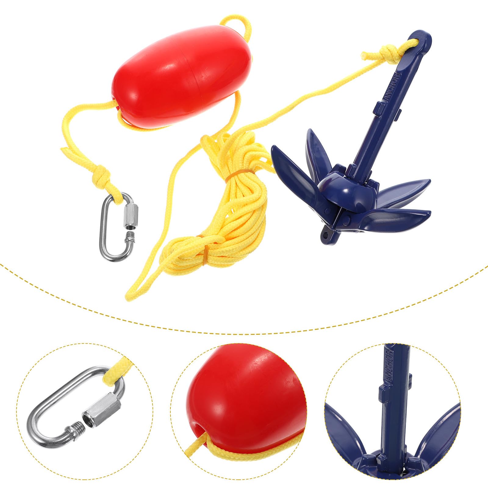 Levemolo Juego de 1 Set de Anclas Plegables de Aleación de Aluminio para Kayak y Balsa, Portátil y Fácil de Transportar Cuerda y Gancho de Resorte
