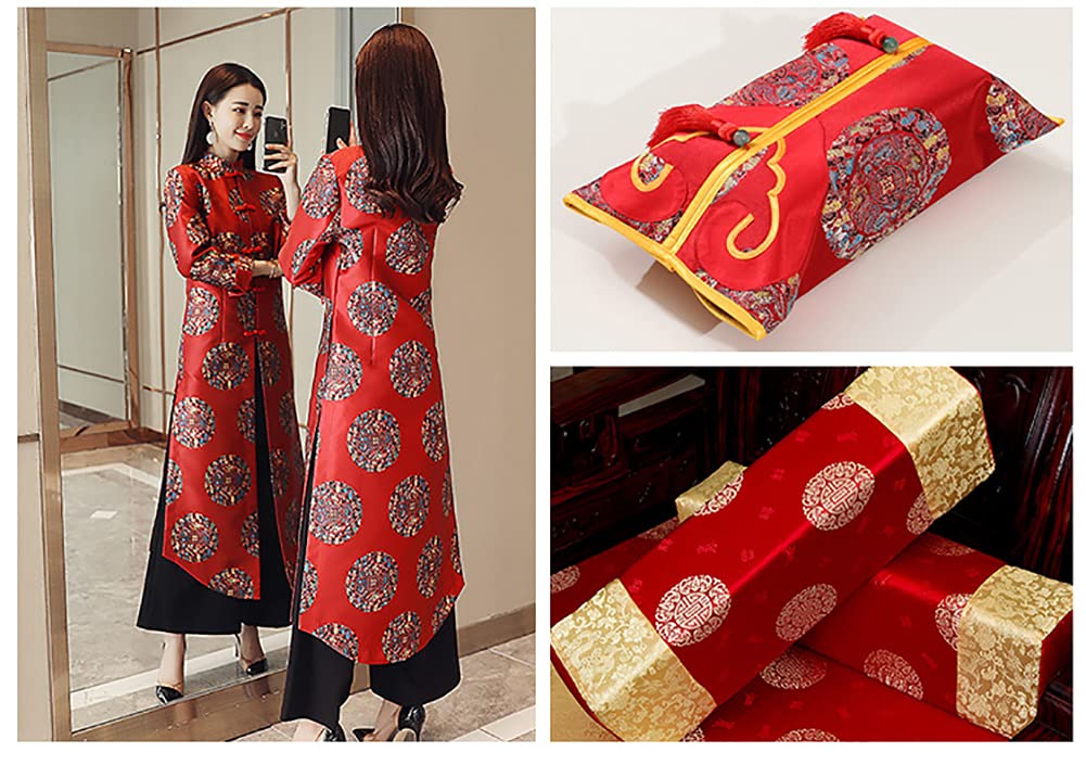 Brokatowa tkanina, Brokatowy materiał żakardowy do szycia sukienek Cheongsam i Kimono Materiał 75 cm x 50 cm(K)