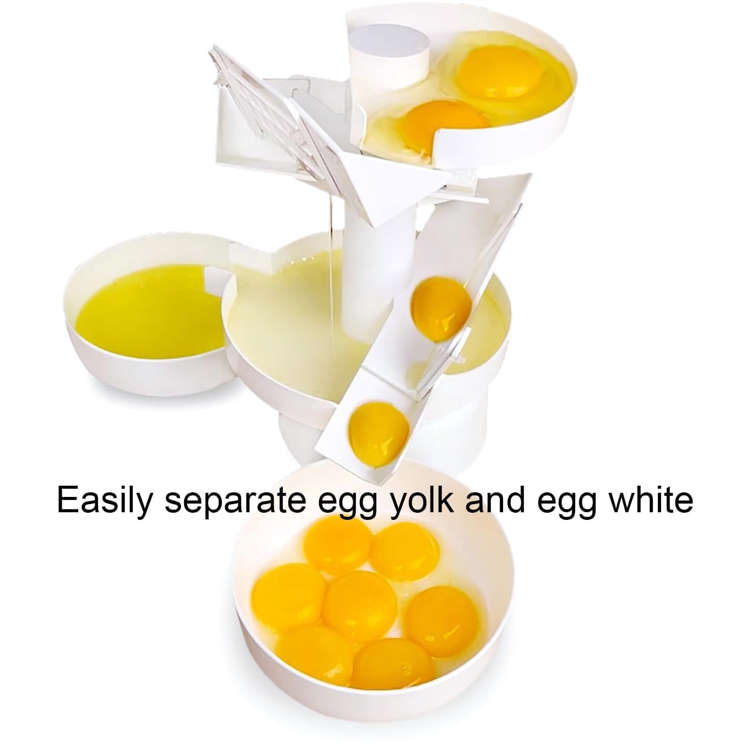 Separador de huevos y filtro con bandeja, separador rápido y fácil de clara de huevo para hornear, herramienta de cocina para uso doméstico y restaurante