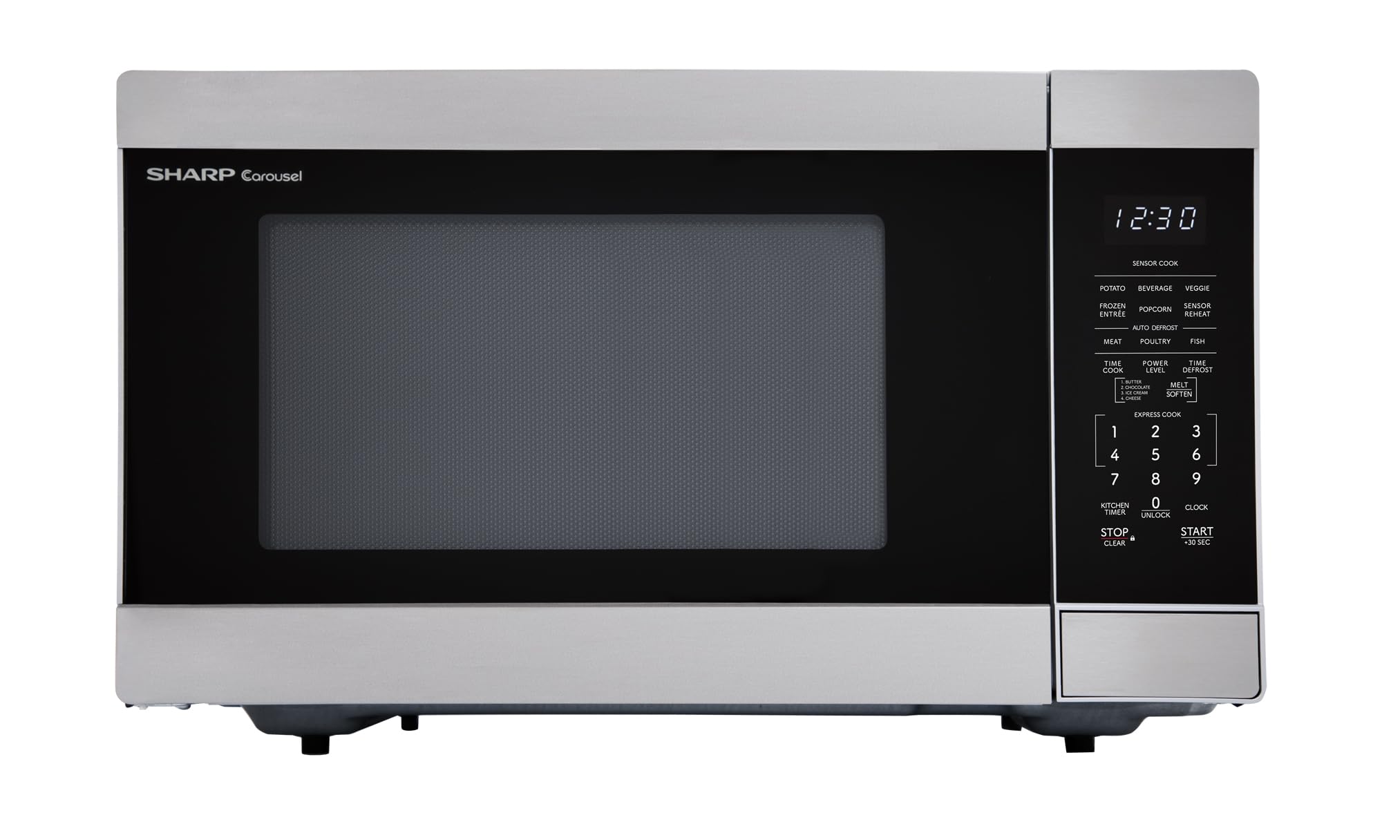 SHARP Countertop Microwave Oven with Removable 13.6" Carousel Turntable, 1100 Watt, 1.6 Cubic Feet, Stainless Steel