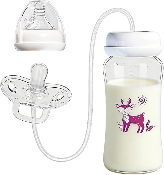 Générique Biberon Ergonomique Mains Libres 3-en-1 avec Tubulure Souple 300 ml