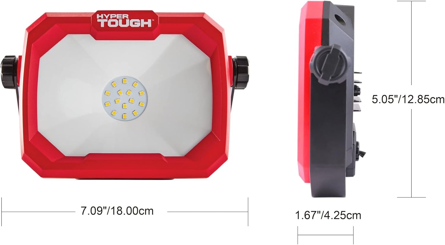 Hyper Tough 1000-Lumen CORDED LED WORK LIGHT | 360° FOLDABLE HANDLE Plastic Body