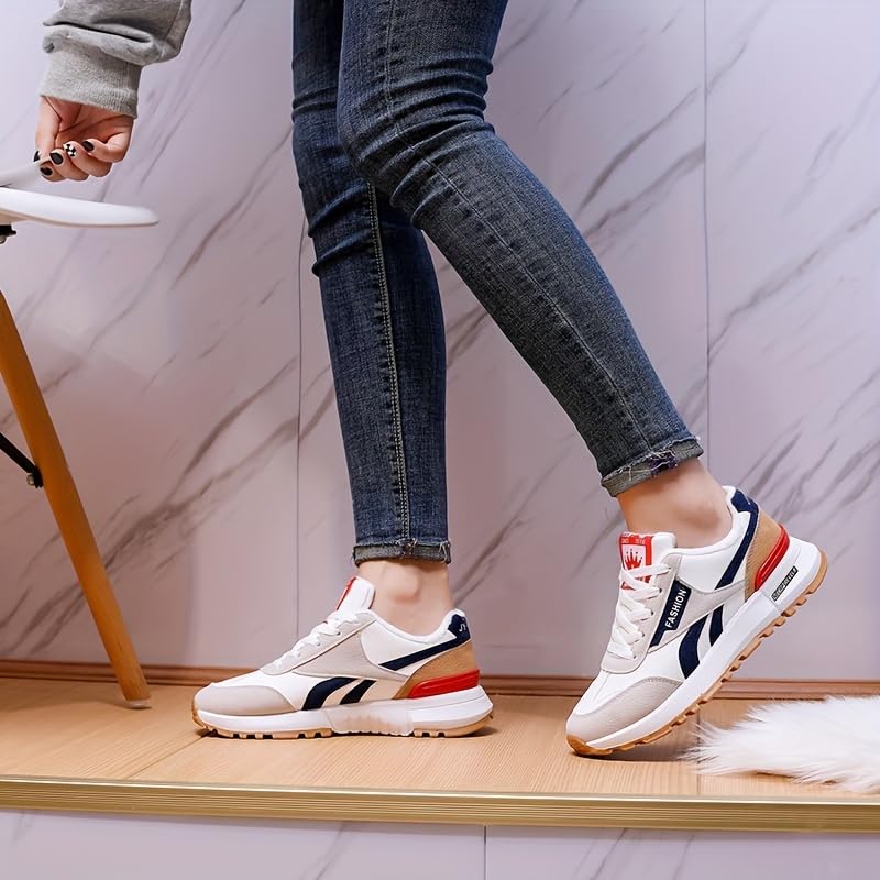 Warm and Lightweight Women's Fleece Lining Colorblock Sneakers with Soft Sole and Platform for Comfortable Walking4