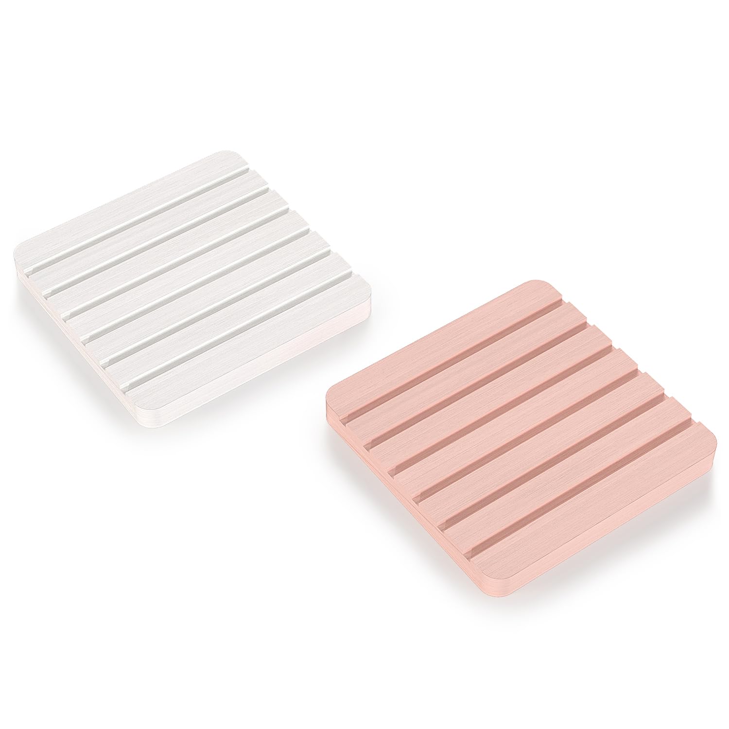 Sweet Elegance Coasters Set of 2 Diatomite Coaster Cup Mats Absorbent Non-silp Durable Colorful Table Ornament Decorations for Home Festival (Pink and