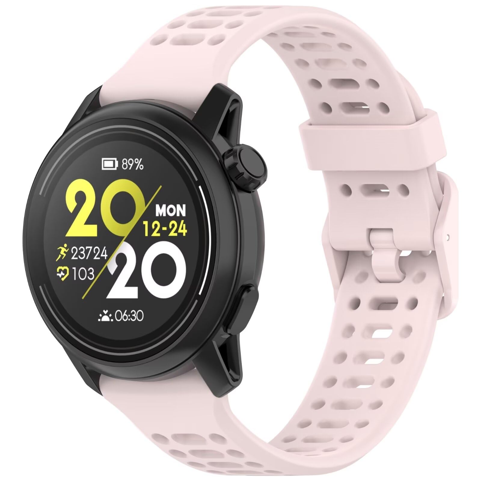 BoerHang Strap Compatible with COROS PACE 3, Silicone Sports Fitness Watch Strap, Strap Compatible with COROS PACE 3.(Light Pink)