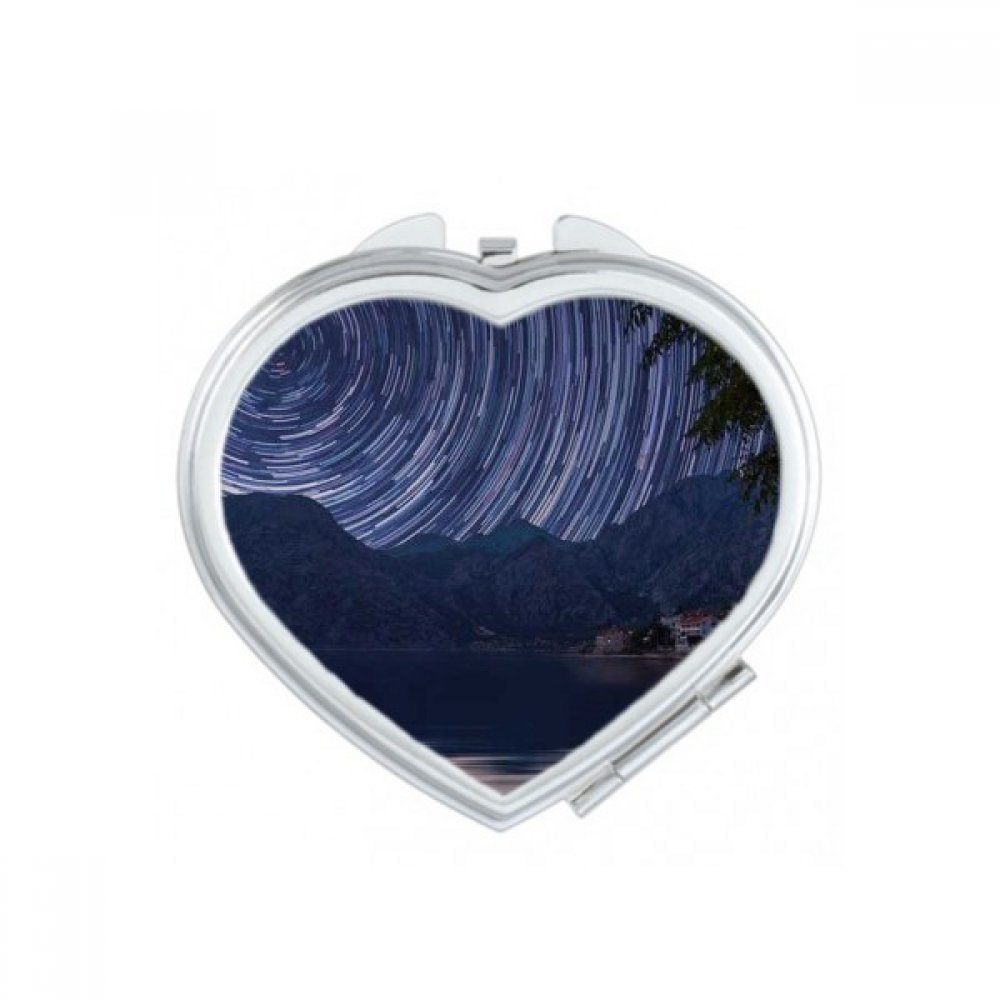 Miroir de maquillage compact portable Coeur Moon petit miroir main