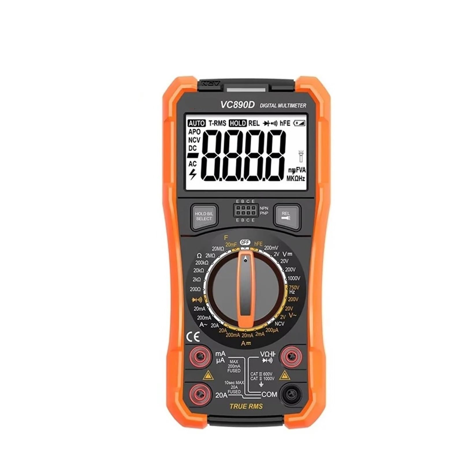 Multimetr, VC890C+VC890D Cyfrowy Multimetr True RMS 20A Z Podświetleniem