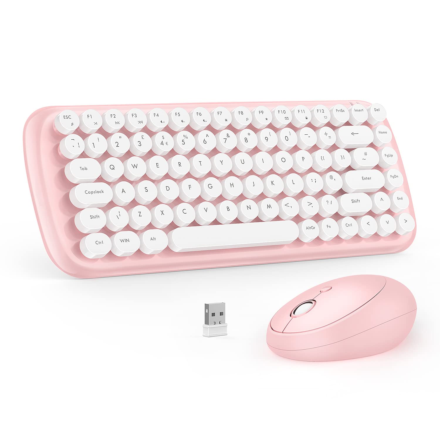 Buy Wireless Keyboard and Mouse Set, 2.4G Wireless Retro Typewriter