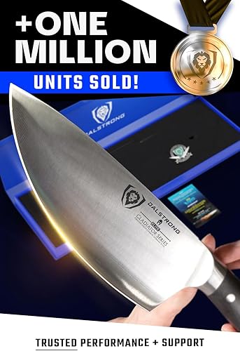 Miniatura 6 de Dalstrong Cuchillo mecedor para picar hierbas y ensaladas, 7 pulgadas, Gladiator Series Elite, acero alemán HC, con funda, cuchillo para verduras,