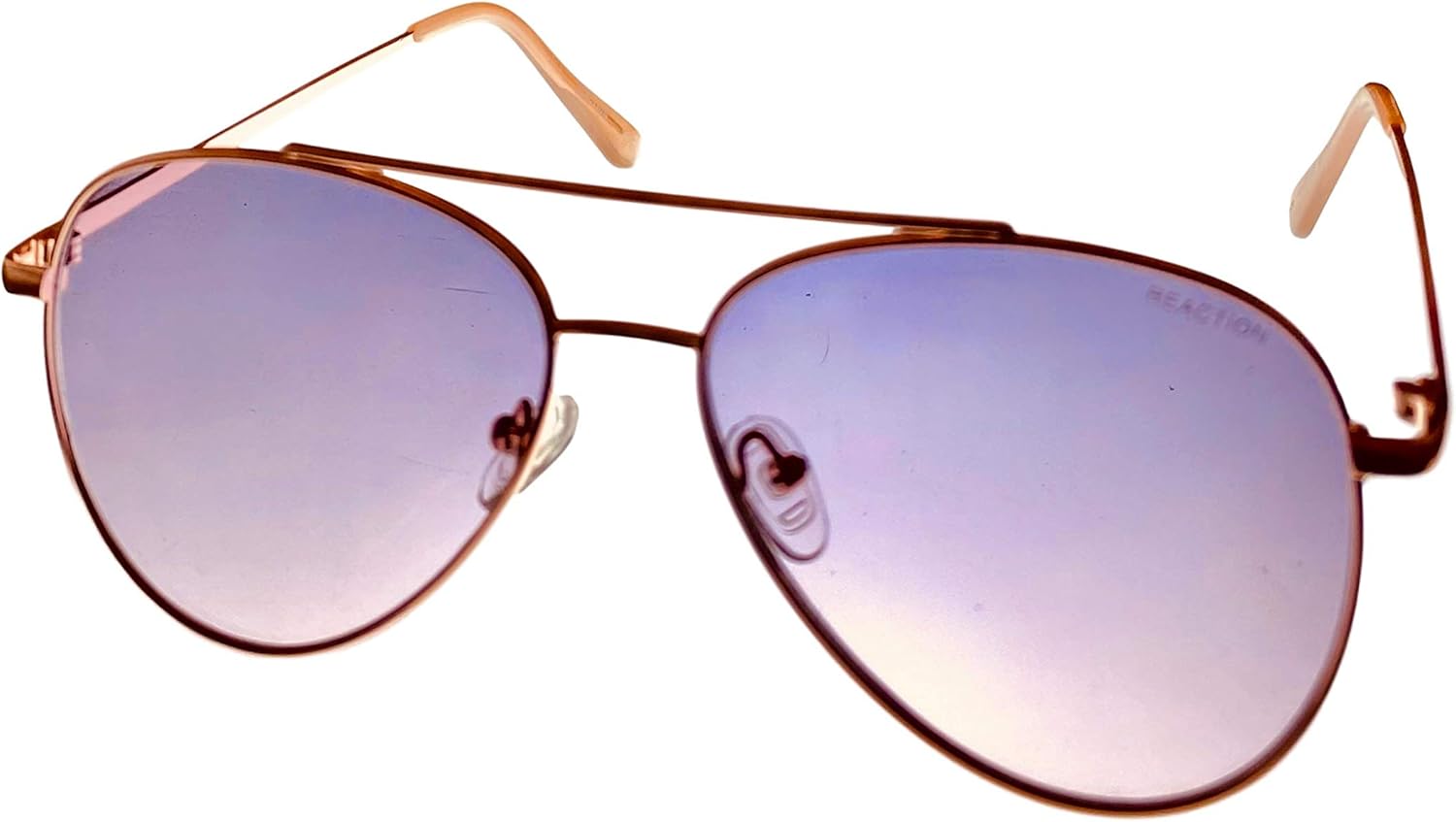 Kenneth Cole Reaction Mens Shiny Gold Metal Aviator Sunglass KC1386 28T