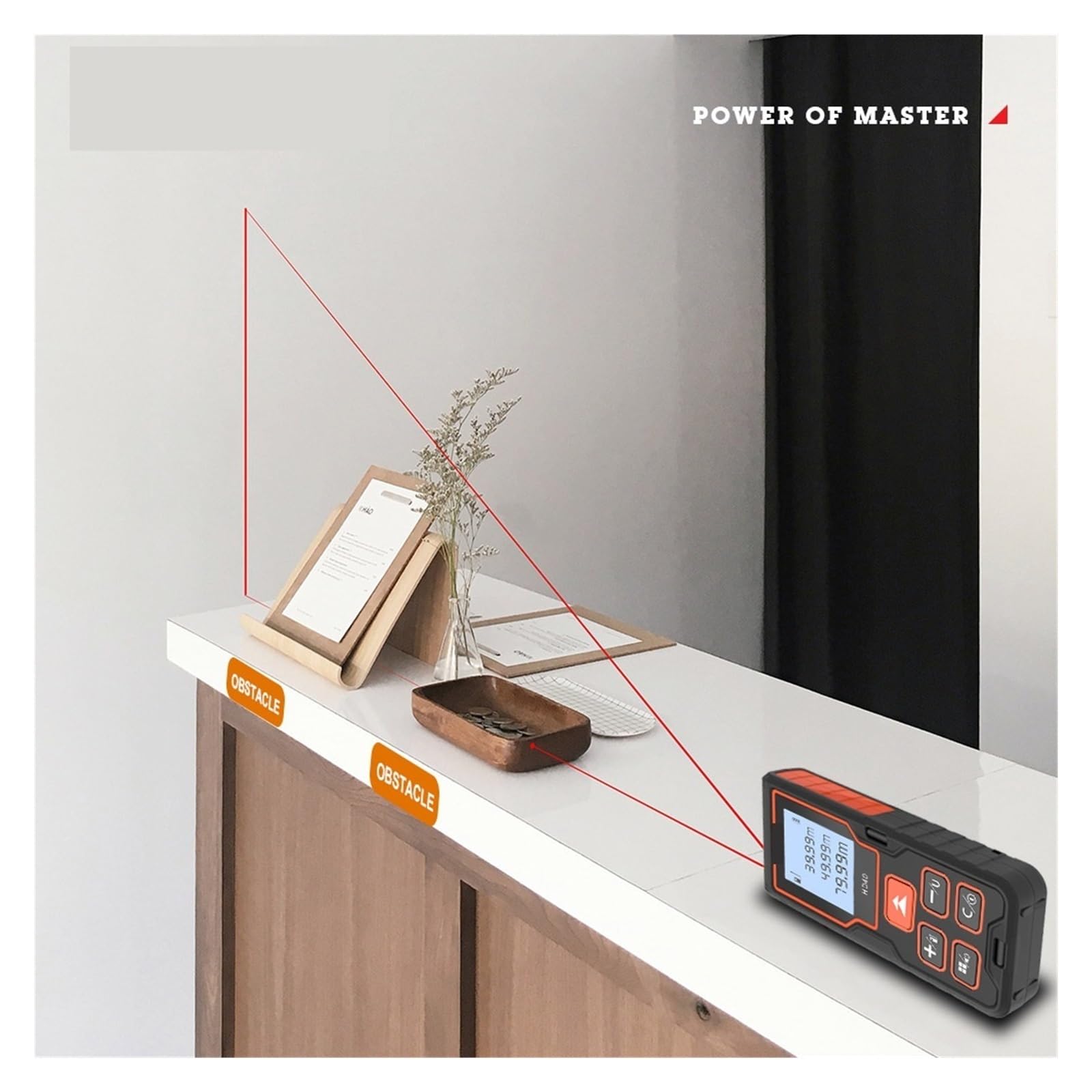 Telémetro láser Medidor de Distancia 40M 60M 80M 100M Cinta Edificio Precisión Flexibilidad Medición