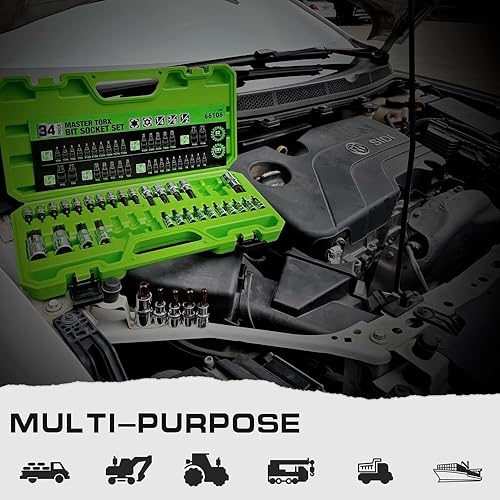 Miniatura 6 de SWANLAKE Master TORX - Juego de dados de 34 piezas, acero de aleación S2 premium, estrella sólida y a prueba de manipulaciones T6 T70