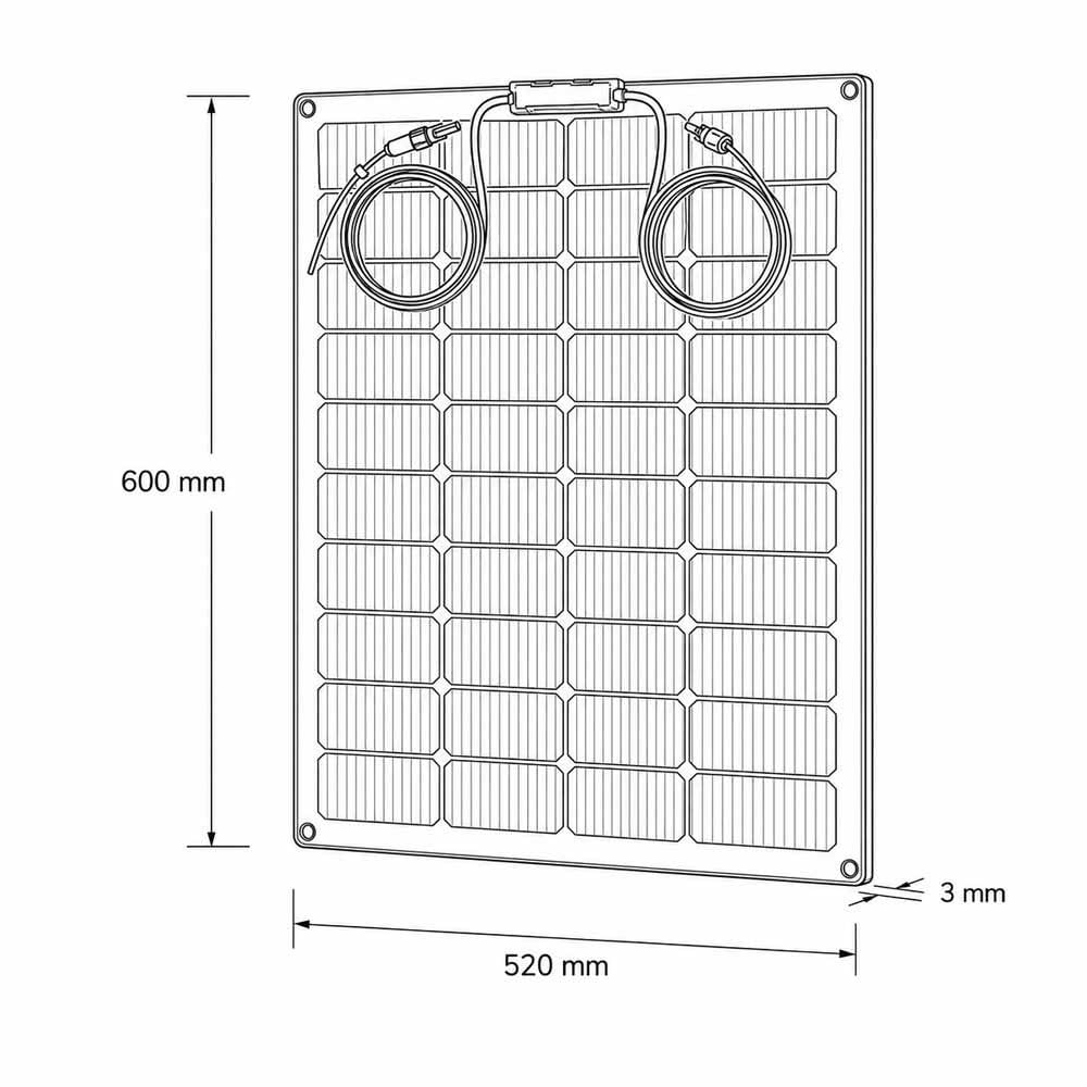 Pannello solare semi-flessibile 60 W BGSFP60, monocristallino 24,8% efficienza, ultraleggero, percorribile, curvabile, IP68, ideale per barche, camper e nautica