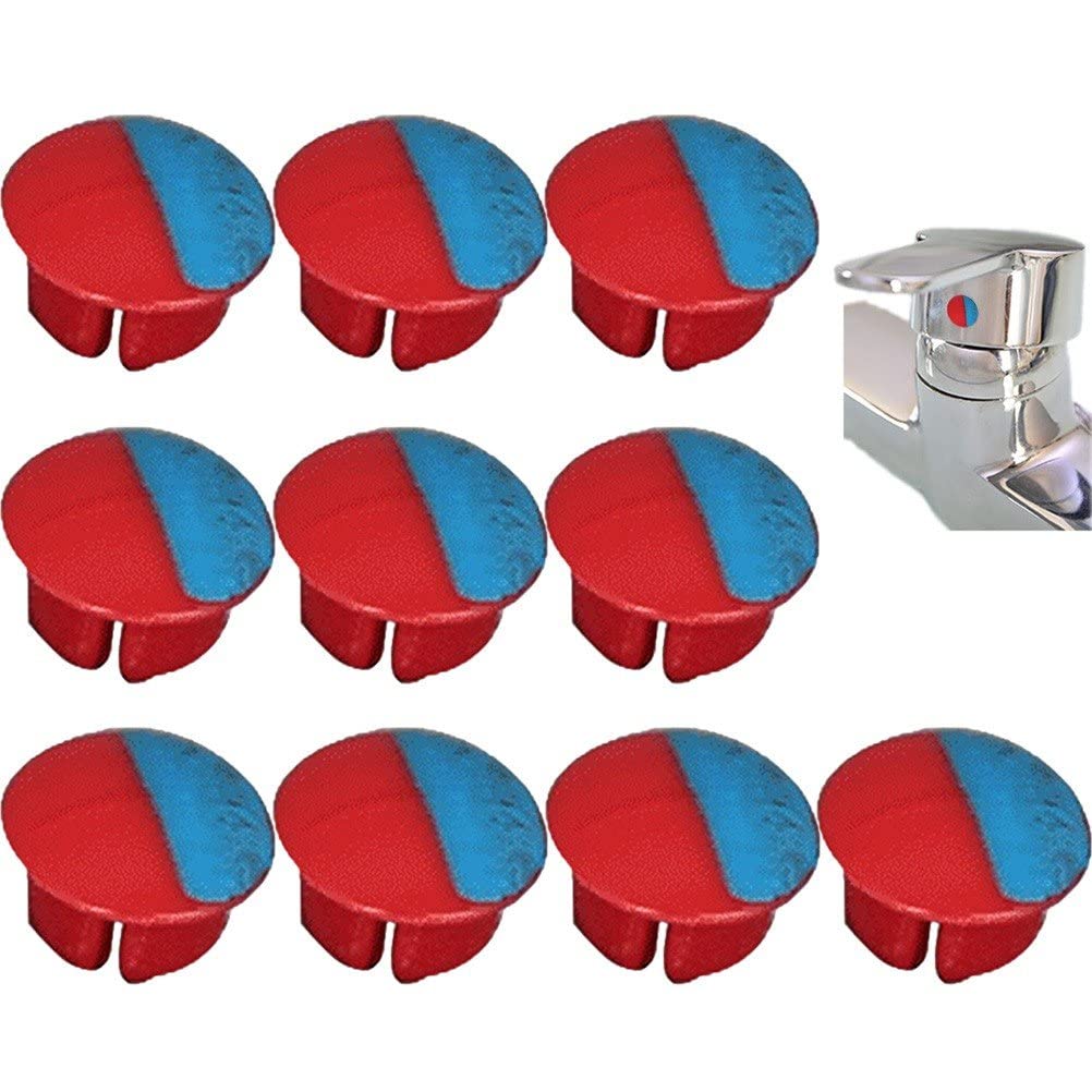 Luxylei Hot Cold Indicator for Faucets 10pcs Universal Hot and Cold Signs Buttons for Kitchen Bathroom Sinks Faucets