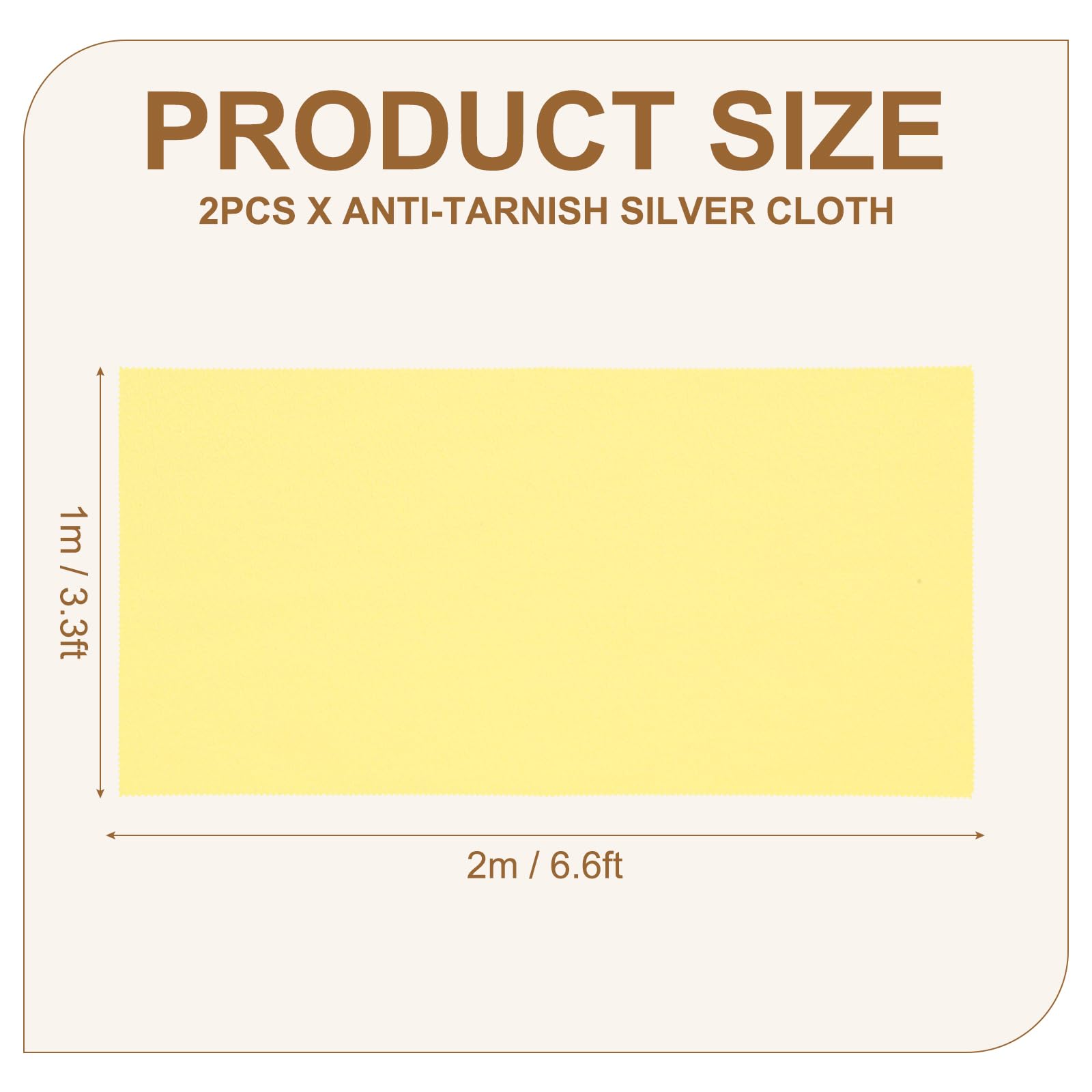 sourcing map 2 panni anti-ossidazione argentati, 2 x 1 m, panno per la pulizia dei gioielli per argenteria, posate, gioielli e progetti fai da te, giallo