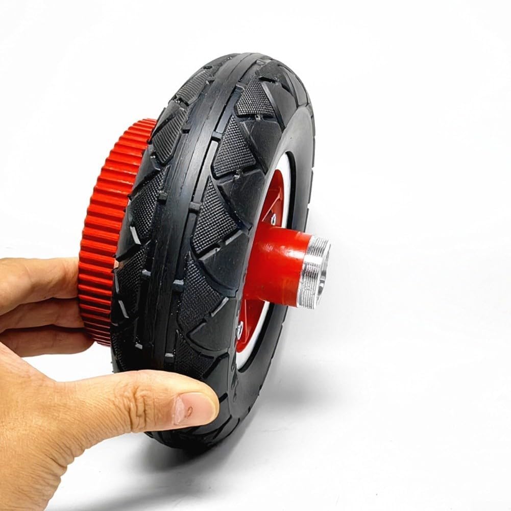 Rueda trasera de 8 pulgadas accionada por correa para scooter eléctrico de 200 x 50, neumático de goma sólida con borde de aleación de aluminio, compatibilidad de eje de 10 mm para un desplazamiento