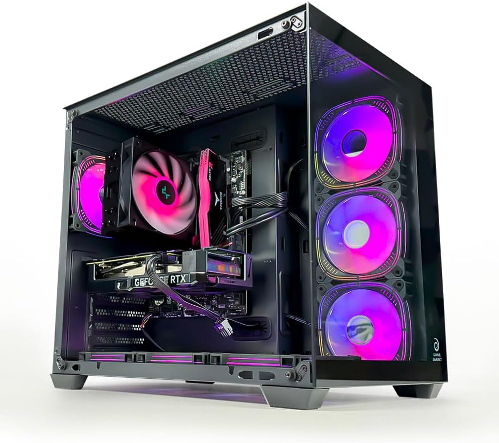 Saber Gaming PC - Intel Core i5-12400F | GeForce RTX 3050 6GB GPU | 16GB DDR4 RAM-1TB NVMe SSD | Air Cooler-H610 MB-500W 80+ PSU | WiFi-Bluetooth-Win 11 Pro | Desktop Computer