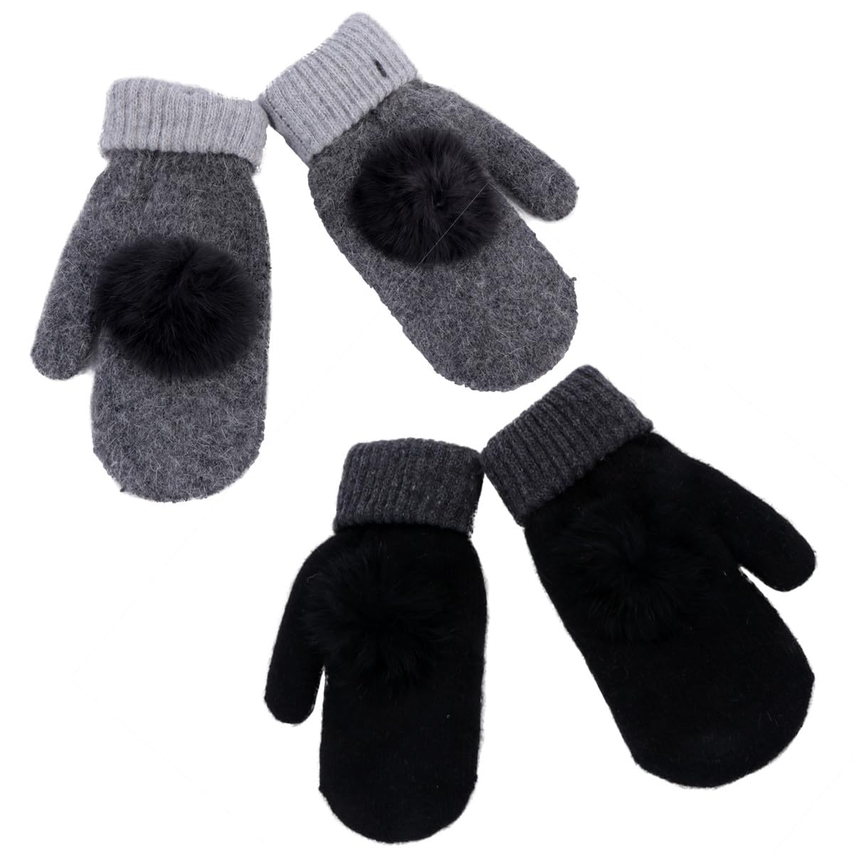 Manoplas de invierno para mujer con mitones de dedos completos y forro polar 8
