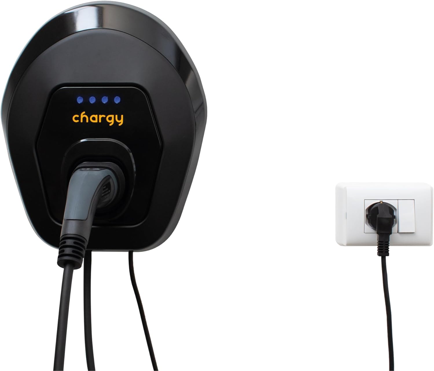 Daze | Chargy Charging Station Mode 2 for EV and Plug-In PHEV Electric Vehicles | No Installation | Integrated Cable 4 m | 10 A | 2.3 kW | Upgrade to Mode 3 up to 20 A (4.6 kW) with Balance