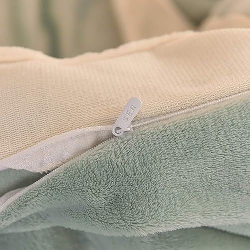 Miniatura 5 de Xinmier Juego de sábanas de 4 piezas doble juegos de edredón de terciopelo grueso juego de ropa de cama de 4 piezas de franela de forro polar coral