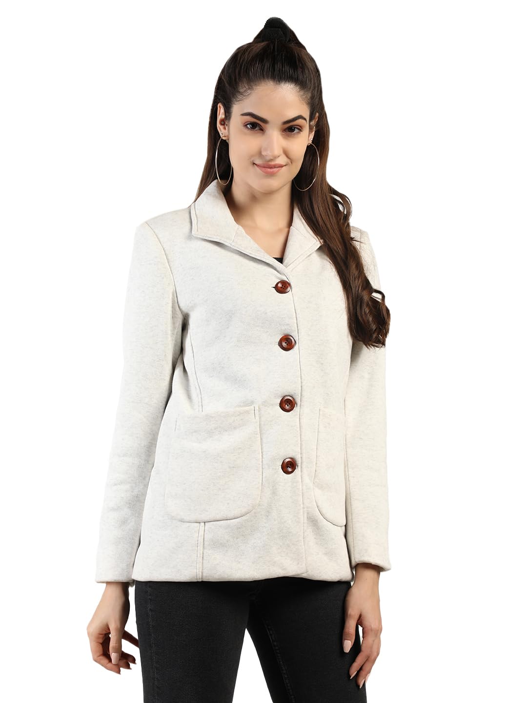 chkokko Winter Wear Single Breasted Stylish Coat Blazer For Women-picture-48