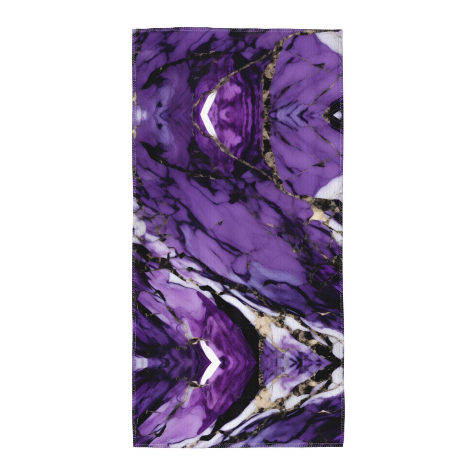 TTIGLHOH Marble Purple Stylish Printed Long Towel Quick Drying For Gym Camping Daily Use