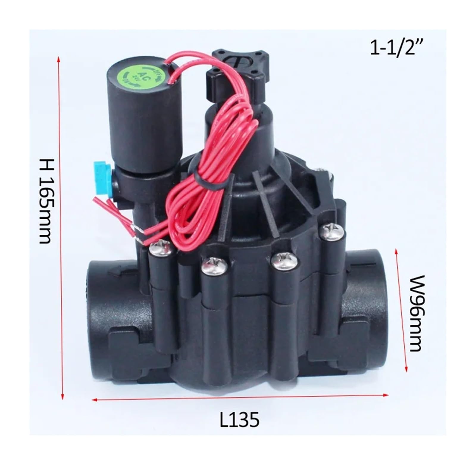 Elettrovalvola for irrigazione da 1-1/2'', elettrovalvola a scatto 220 V, 12, 24 CC con regolazione del flusso for agricola | Dc 12v