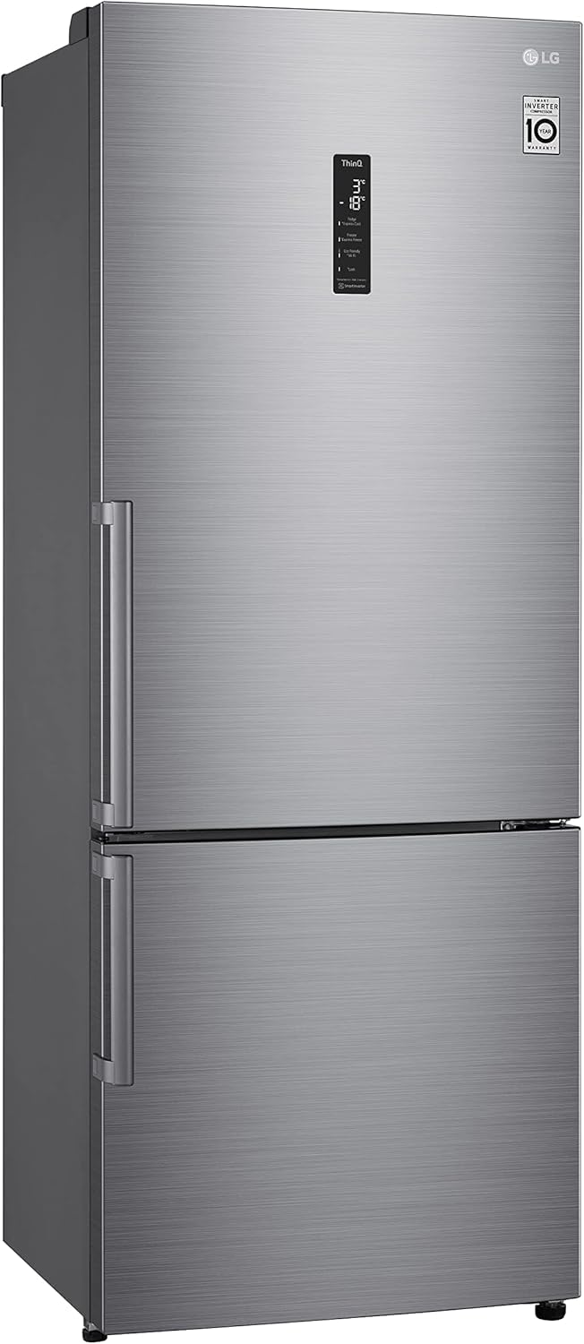 LG GBB567PZCMB Frigorifero Combinato Total No Frost, 462L, Larghezza 70cm, Wi-Fi, Door & Linear Cooling, Cassetto Fresh Balancer, Display Esterno, Compressore Smart Inverter, Inox