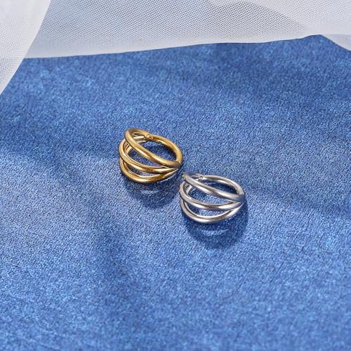 LOMISS PIERCING ARGOLA TRIPLA SEGMENTO ARTICULADO AÇO CIRÚRGICO PVD (PRATA, 1,2X8)