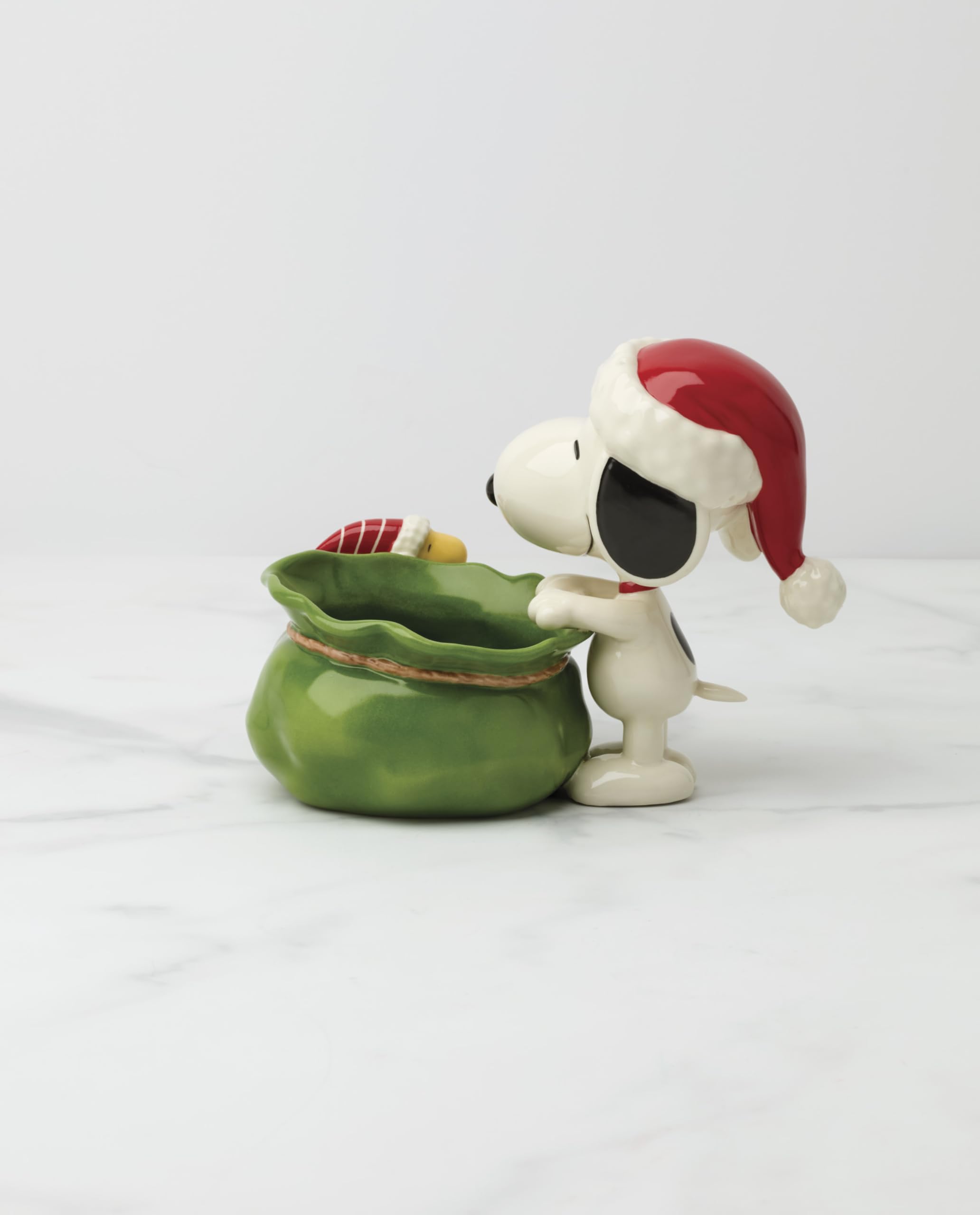 Amazon.com: Lenox 897751 Snoopy Christmas Santa Sack Candy Bowl