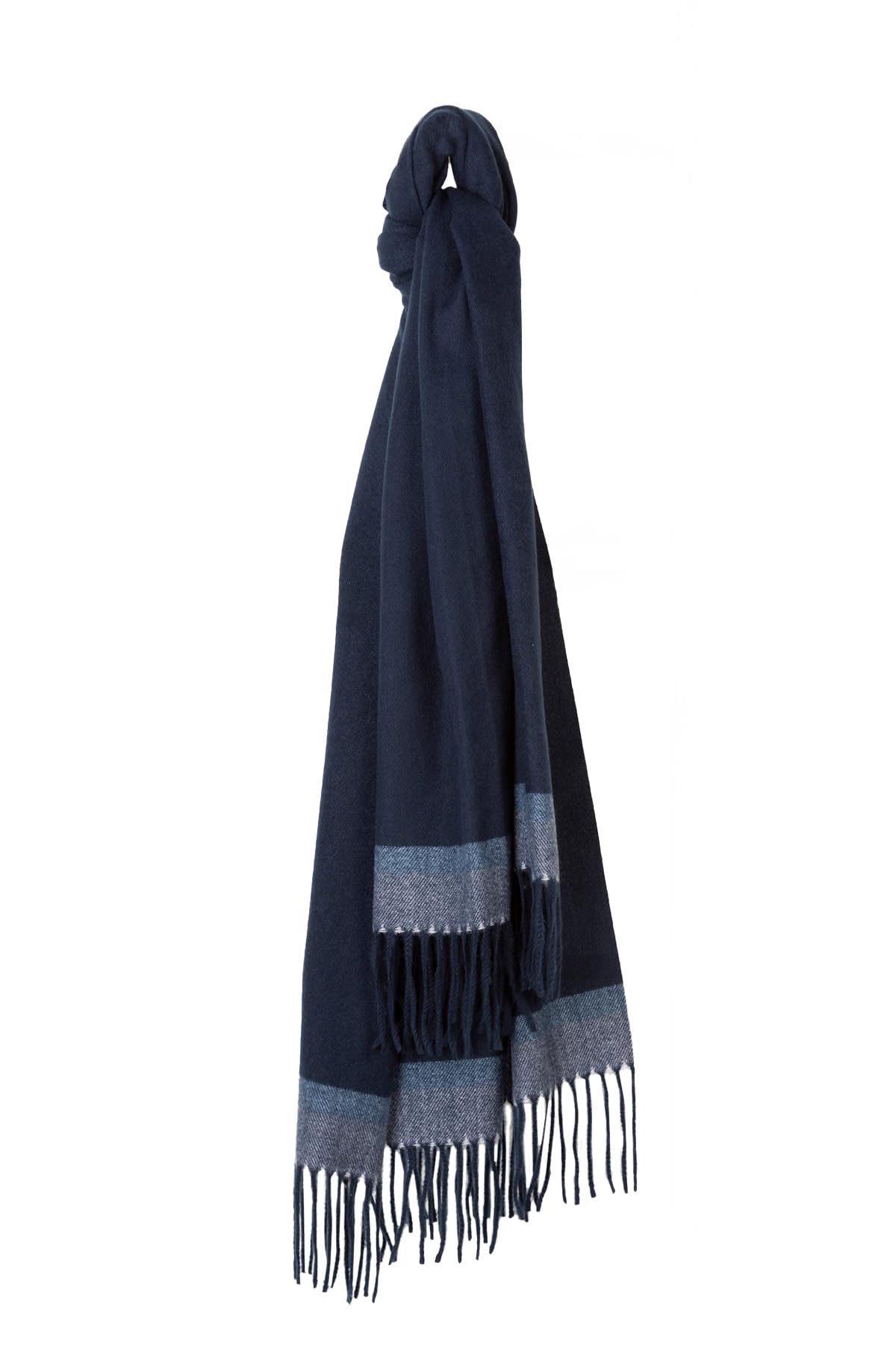 Rydale Ladies Scarf Women's Striped Country Scarves Winter Large Shawl 4 Colours (Navy/Sorbet/Blue)
