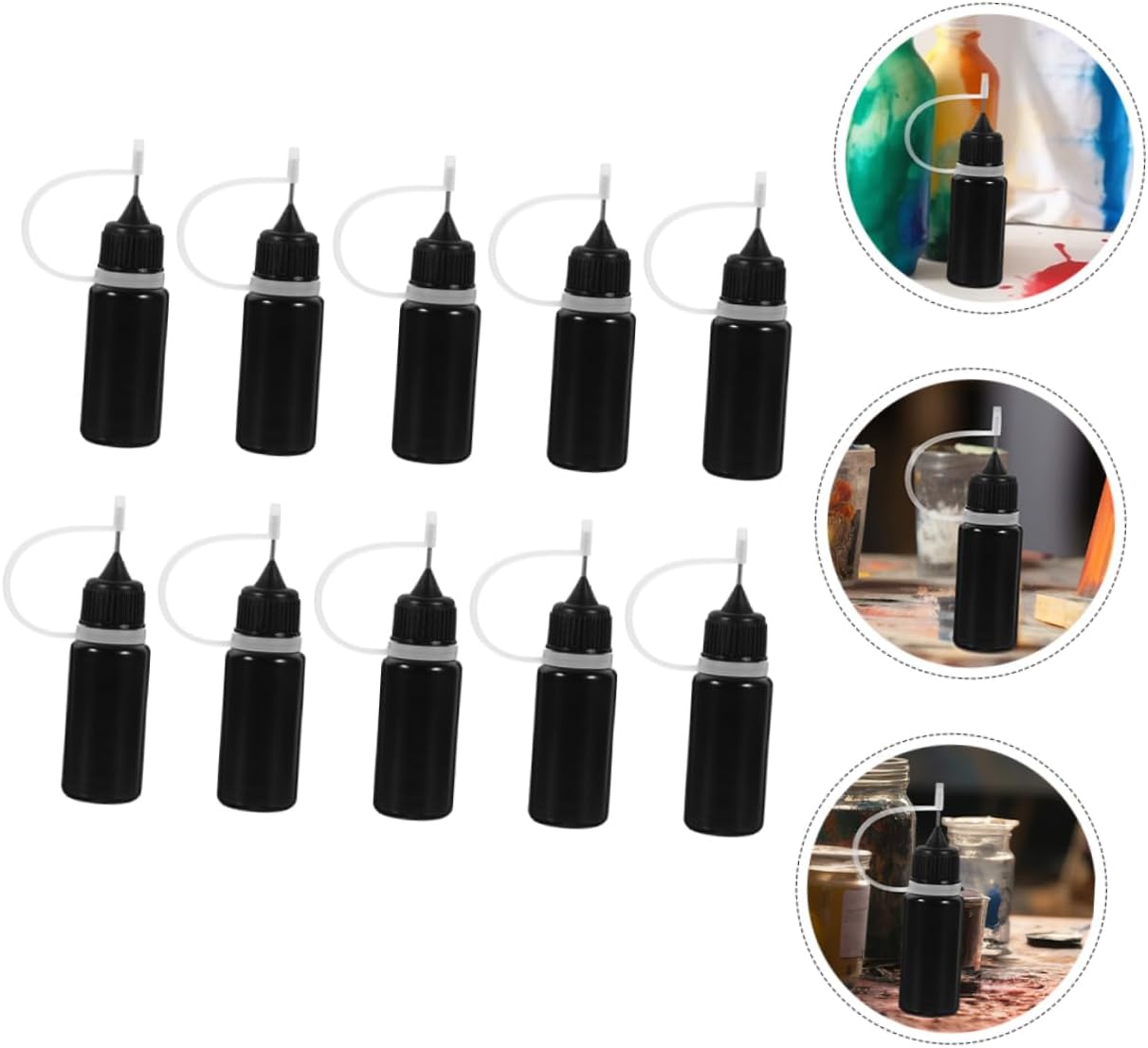 ULTECHNOVO 10pcs Needle Tip Squeeze Bottles Glue Oil Applicator Bottles Fine Tip Dispenser for Precision Application