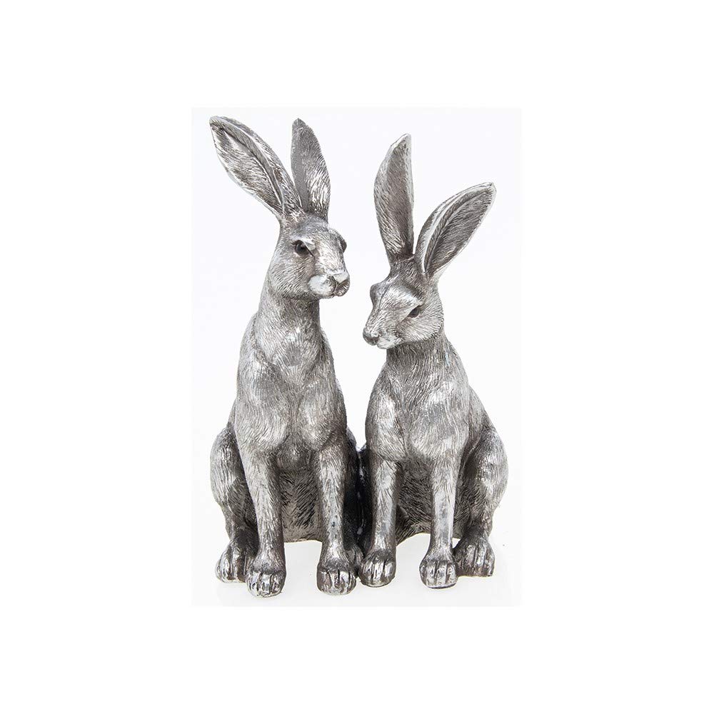 Reflections Silver Twin Hares Figurine by Leonardo