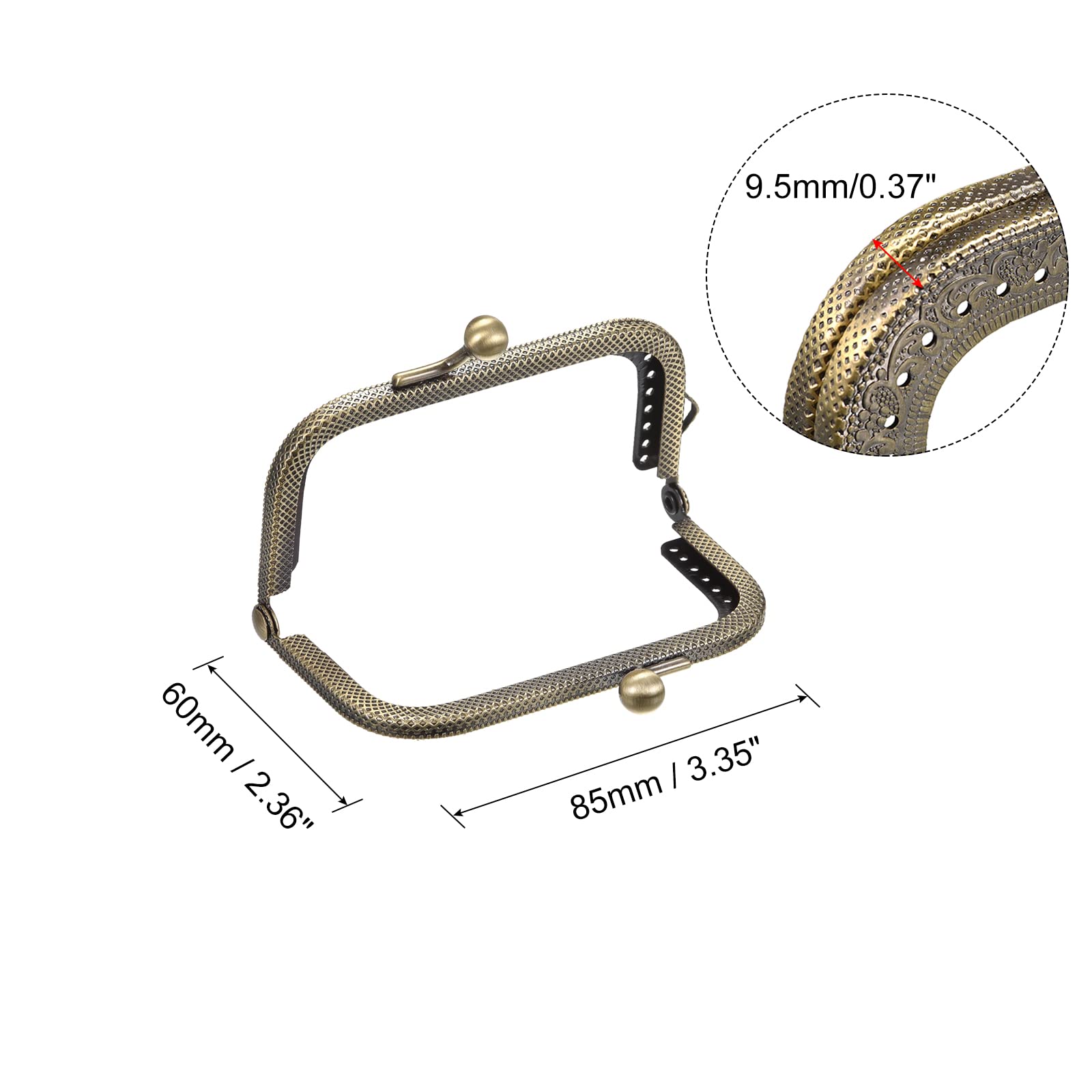 8 Marcos De Metal Para Hacer Bolsos Con Cadena De Repuesto De 47 Pulgadas, Marco De Bolsa Para Monedas, Cierre De Beso, Costura, Manualidades, Color Mixto (7.87 X 2.6 Pulgadas