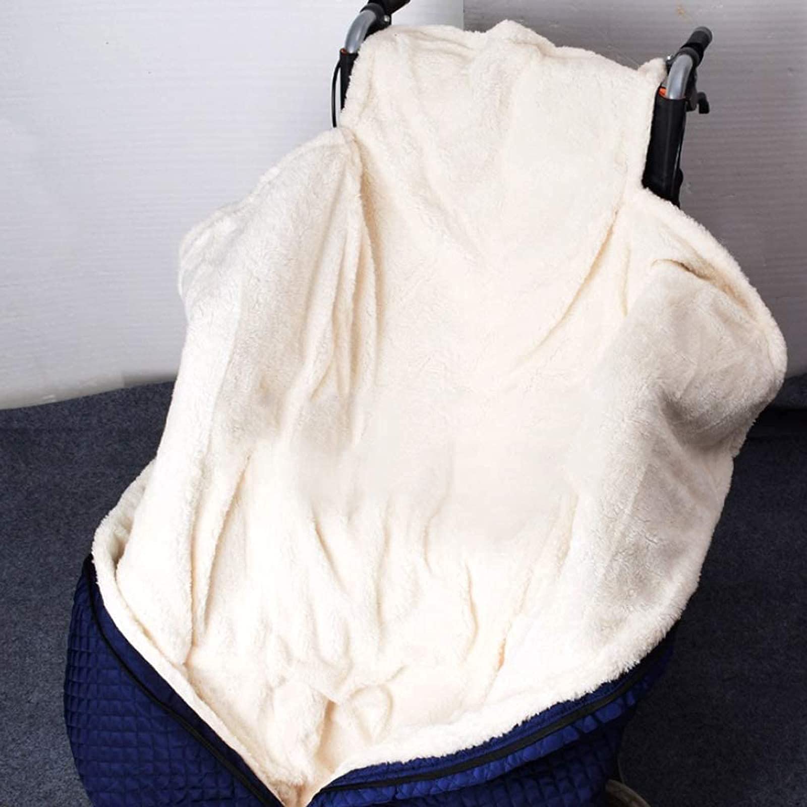 Manta para Silla de Ruedas con Cremallera, Forrada de Cachemira e Impermeable, Universal para sillas de Ruedas manuales y eléctricas, Lavable a máquina, Talla para Adultos.