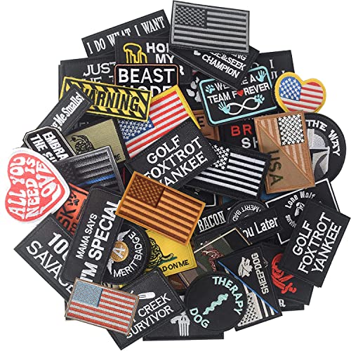 20 Pieces Random Patches Tactical Morale Embroidery Patches, Military Funny Patch Full Embroidered Appliques for Tactical Gear by J.CARP - Used condition - US$16.34